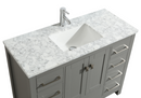 Eviva London 48" x 18" Gray Transitional Bathroom Vanity w/ White Carrara Top
