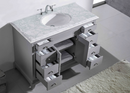 Eviva Elite Stamford 42" Gray Bathroom Vanity w/ Double Ogee Edge White Carrara Top
