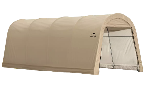 10x20x8 ft. / 3x6,1x2,4 m Round Style Auto Shelter, 1-3/8" / 3,5 cm 5-Rib Frame, Sandstone Cover