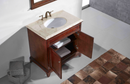 Eviva Elite Stamford 36" Teak Bathroom Vanity w/ Double Ogee Edge Crema Marfil Top