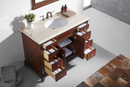 Eviva Elite Stamford 48" Teak Bathroom Vanity w/ Double Ogee Edge Crema Marfil Top