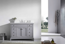 Eviva Elite Stamford 48" Gray Bathroom Vanity w/ Double Ogee Edge White Carrara Top