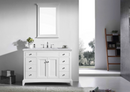Eviva Elite Stamford 48" White Bathroom Vanity w/ Double Ogee Edge White Carrara Top