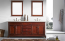 Eviva Elite Stamford 60" Teak Double Sink Bathroom Vanity w/ Double Ogee Edge Crema Marfil Top