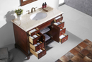 Eviva Elite Stamford 60" Teak Single Sink Bathroom Vanity w/ Double Ogee Edge Crema Marfil Top