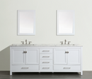 Eviva Aberdeen 84" White Transitional Double Sink Bathroom Vanity w/ White Carrara Top