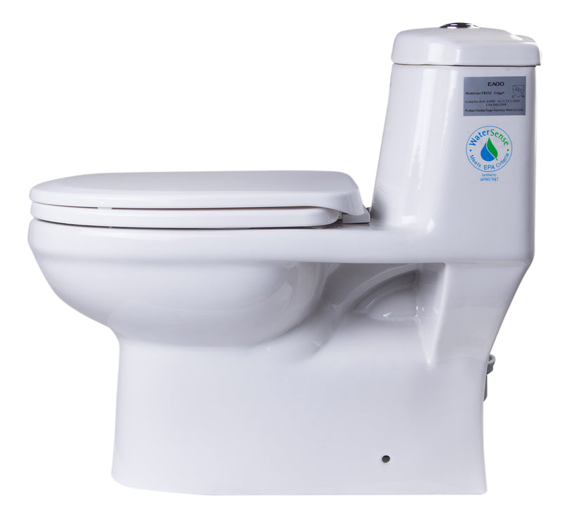 EAGO USA EAGO TB222 One Piece Dual Flush High Efficiency Low Flush White Toilet