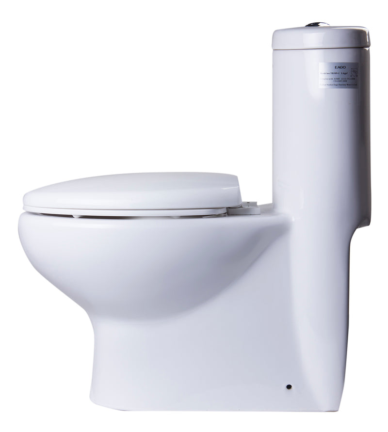 EAGO USA EAGO TB309 One Piece Dual Flush High Efficiency Low Flush White Toilet