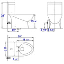 EAGO USA EAGO TB346 Elongated One Piece Dual High Efficiency Low Flush White Toilet