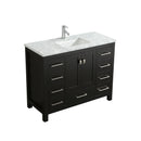 Eviva London 36" x 18" Espresso Transitional Bathroom Vanity w/ White Carrara Top