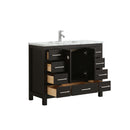 Eviva London 36" x 18" Espresso Transitional Bathroom Vanity w/ Crema Marfil Top