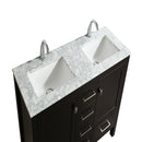 Eviva London 48" x 18" Espresso Transitional Double Sink Bathroom Vanity w/ White Carrara Top