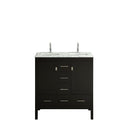 Eviva London 48" x 18" Espresso Transitional Double Sink Bathroom Vanity w/ White Carrara Top