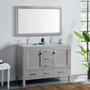 Eviva London 48" x 18" Gray Transitional Double Sink Bathroom Vanity w/ White Carrara Top