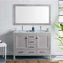 Eviva London 48" x 18" Gray Transitional Double Sink Bathroom Vanity w/ White Carrara Top