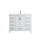 Eviva London 36" x 18" White Transitional Bathroom Vanity w/ White Carrara Top