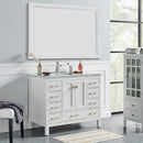 Eviva London 48" x 18" White Transitional Bathroom Vanity w/ White Carrara Top