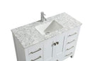 Eviva London 48" x 18" White Transitional Bathroom Vanity w/ White Carrara Top