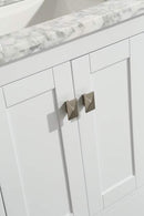 Eviva London 48" x 18" White Transitional Bathroom Vanity w/ White Carrara Top