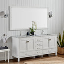 Eviva London 60" x 18" White Transitional Double Sink Bathroom Vanity w/ White Carrara Top