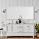 Eviva London 60" x 18" White Transitional Double Sink Bathroom Vanity w/ White Carrara Top