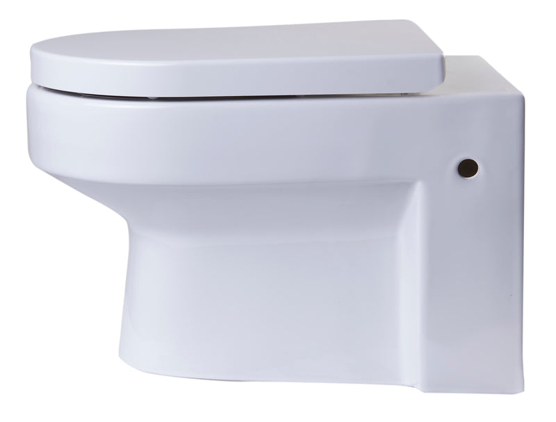 EAGO USA EAGO WD101 Wall Mount Dual Flush Modern White Ceramic Toilet Bowl