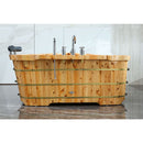 ALFI brand AB1136 61" Free Standing Cedar Wooden Bathtub with Chrome Tub Filler