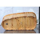 ALFI brand AB1136 61" Free Standing Cedar Wooden Bathtub with Chrome Tub Filler