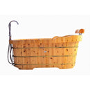 ALFI brand AB1139 61" Free Standing Cedar Wooden Bathtub  with Fixtures & Headrest