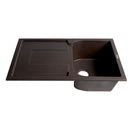 ALFI brand AB1620DI-C Chocolate 34" Single Bowl Granite Composite Kitchen Sink with Drainboard