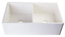 ALFI brand AB539-B Biscuit 32" Decorative Lip Apron Double Bowl Fireclay Farmhouse Kitchen Sink