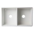 ALFI brand AB539-W White 32" Decorative Lip Apron Double Bowl Fireclay Farmhouse Kitchen Sink