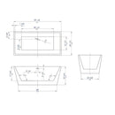 ALFI brand AB8833 59 inch White Rectangular Acrylic Free Standing Soaking Bathtub