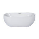 ALFI brand AB8839 67 inch White Oval Acrylic Free Standing Soaking Bathtub