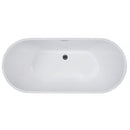 ALFI brand AB8839 67 inch White Oval Acrylic Free Standing Soaking Bathtub