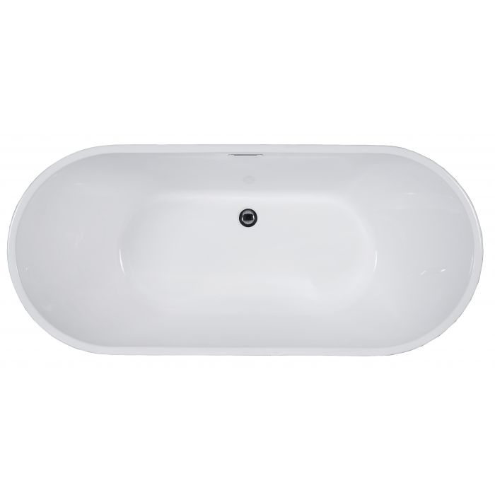 ALFI brand AB8839 67 inch White Oval Acrylic Free Standing Soaking Bathtub