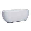 ALFI brand AB8839 67 inch White Oval Acrylic Free Standing Soaking Bathtub