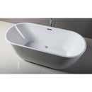 ALFI brand AB8839 67 inch White Oval Acrylic Free Standing Soaking Bathtub