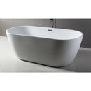 ALFI brand AB8839 67 inch White Oval Acrylic Free Standing Soaking Bathtub
