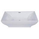 ALFI brand AB8840 67 inch White Rectangular Acrylic Free Standing Soaking Bathtub