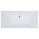 ALFI brand AB8840 67 inch White Rectangular Acrylic Free Standing Soaking Bathtub