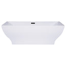 ALFI brand AB8840 67 inch White Rectangular Acrylic Free Standing Soaking Bathtub