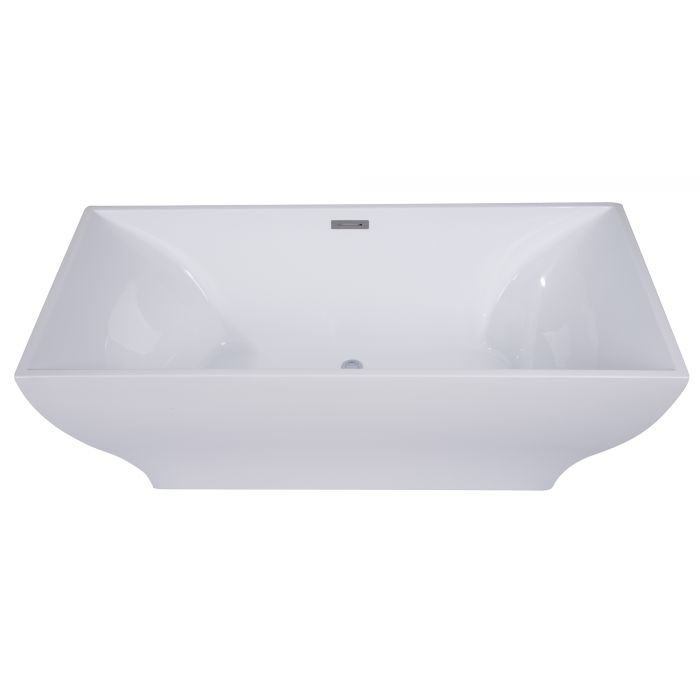 ALFI brand AB8840 67 inch White Rectangular Acrylic Free Standing Soaking Bathtub