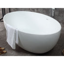 ALFI brand AB9941 67" White Oval Solid Surface Smooth Resin Soaking Bathtub