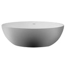 ALFI brand AB9941 67" White Oval Solid Surface Smooth Resin Soaking Bathtub