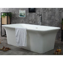 ALFI brand AB9942 67" White Rectangular Solid Surface Smooth Resin Soaking Bathtub