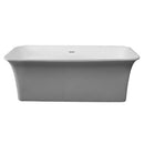 ALFI brand AB9942 67" White Rectangular Solid Surface Smooth Resin Soaking Bathtub