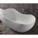 ALFI brand AB9949 66" White Solid Surface Smooth Resin Soaking Bathtub