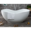 ALFI brand AB9949 66" White Solid Surface Smooth Resin Soaking Bathtub
