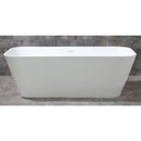 ALFI brand AB9952 67" White Rectangular Solid Surface Smooth Resin Soaking Bathtub